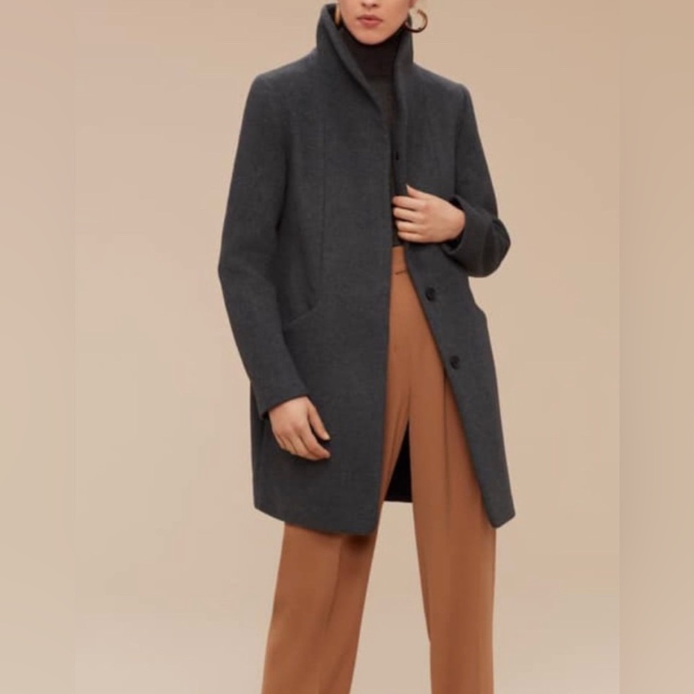 Wilfred Cocoon coat in charcoal